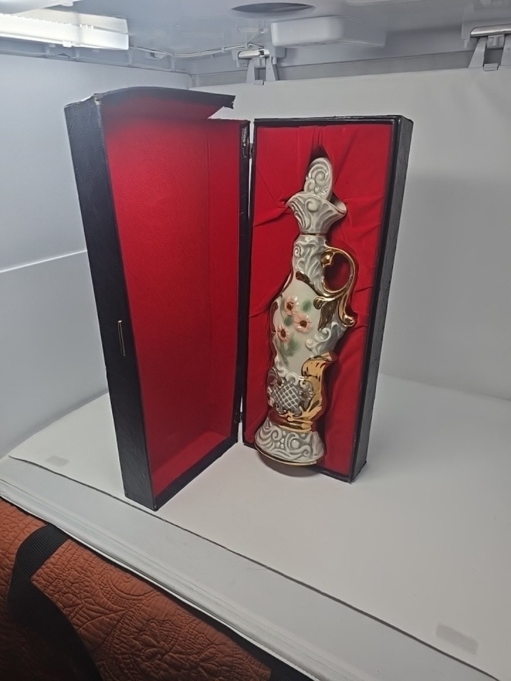 Ornate Porcelain Collectors 1971 Jim Beam Bottle with Gold Accents